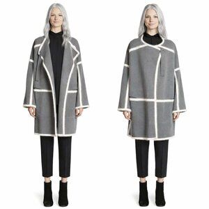 Italian-Made Wool Angora Oversized Blanket Coat Cardigan • M • Mint Condition